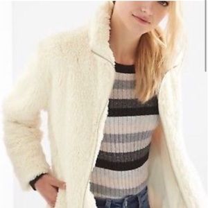NEW Sherpa Soft Wool Coat GAP XS S Small Cream NWT Teddy Long Jacket Midi